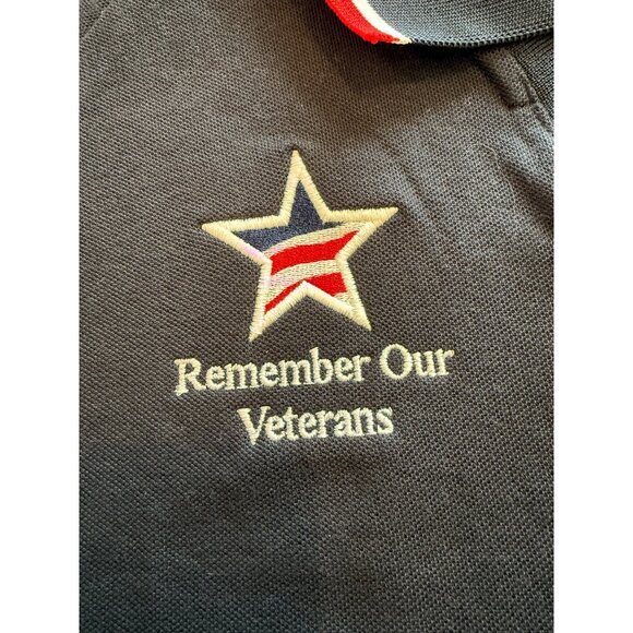 NWT Patriotic Rock Point Mens Polo Shirt M American Flag Star Design - Picture 4 of 8